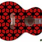 107 Righty Jumbo Acoustic Guitar Skin Red Space Galaxy Invaders