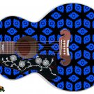 109 Lefty Jumbo Acoustic Guitar Skin Blue Space Galaxy Invaders