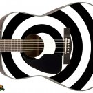185 Lefty Acoustic Guitar Skin White Albino Bumble Bee Bulls Eye Target