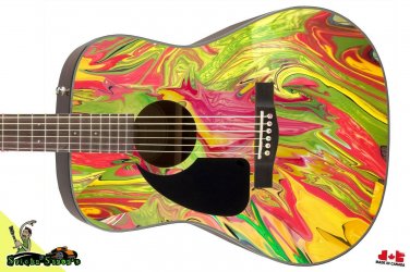 136 Lefty Acoustic Guitar Skin UV 77MC Swirl type finish