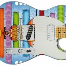 Guitar Skin Axe Wrap Re-skin Vinyl Decal Abstract blue vivid cool colorful GS003