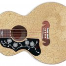 Crackle Cream Vintage 60’s 70’s 80s’ Lefty Jumbo Acoustic Guitar Skin 191