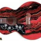 183 Lefty Jumbo Acoustic Guitar Skin Bowling Ball Marble Strat Style 1980's