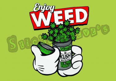 Enjoy Weed Kush 420 High Times Vinyl Bumper Sticker Decal Sticky Dab Fingers