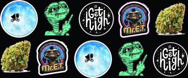 10 Alien E.T. Get High 420 Magic Seeds Weed Fun Cool Vinyl Sticker Pack