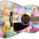Guitar Skin Acoustic Axe Wrap Re-skin Sweet Heart Candy Letters 305