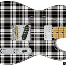 GUITAR SKIN AXE WRAP RESKIN R&L Electric Guitar Skin Plaid Black & White 105 GUITAR SKIN AXE WRAP RESKIN R&L Electric Guitar Skin Plaid Black & White 105