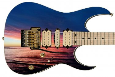 Guitar Skin Axe Wrap Re-skin Purple Peach Pink Sunset Night Sky 324