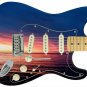 Guitar Skin Axe Wrap Re-skin Purple Peach Pink Sunset Night Sky 324