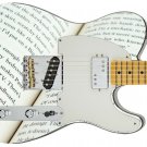 Guitar Skin Axe Wrap Vinyl Open Book Word Letters Verbiage