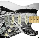 Guitar Skin Axe Wrap Re-skin Vinyl Decal DIY Righty Electric Rail Way Ties 034