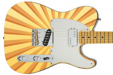 Guitar Skin Axe Wrap Re-skin Rising Caramel Sun Vinyl Decal Right Electric 285