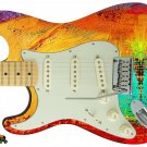 Guitar Skin Axe Wrap Re-skin Lefty Electric Pastel Oil Paint Fall 075