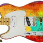 Guitar Skin Axe Wrap Re-skin Lefty Electric Pastel Oil Paint Fall 075