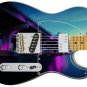 Guitar Skin Axe Wrap Re-skin Blue Night Sky Purple Light Up Bridge 529