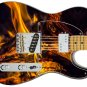 Guitar Skin Axe Wrap Re-skin Campfire Wood & It's Golden Flame Ashes 557