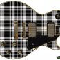 Guitar Skin Axe Wrap Re-skin Black & White Plaid 105