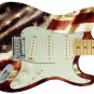 Guitar Skin Axe Wrap Re-skin Vintage USA 1 Red White Blue Stripes Flag Style 542