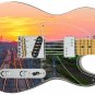 Guitar Skin Axe Wrap Re-skin Rail Cross Country Lines Sunset Train Ahead 553