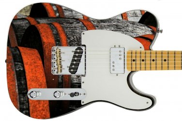 Guitar Skin Axe Wrap Re-skin Rusty Old Booze Whisky Wine Alcohol Barrels 565