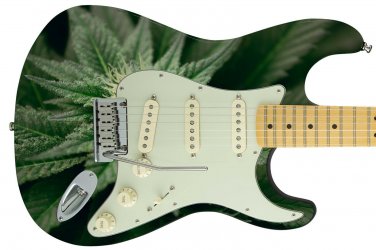 Guitar Skin Axe Wrap Re-skin 420 Sticky Green leaf Bud Weed MJ THC 328
