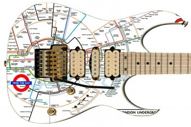 Guitar Skin Axe Wrap Re-skin Vinyl  Underground London Tube Map 800