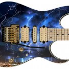 Guitar Skin Electric Axe Wrap Reskin Dark Blue Lightning Storm Over The City 150
