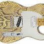 Guitar Skin Axe Wrap Re-skin Vinyl Blonde Python Snake Reptile Right or Left 665
