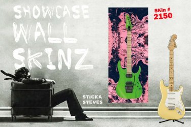 Showcase Skins Removable Wall Skinz Guitar Display RaspberryBlueberry Swirl 2150