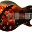 Guitar Skin Axe Wrap Re-skin - Red Fire Dragons in the Sky 700