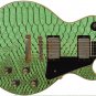 Guitar Skin Axe Wrap Re-skin Vinyl Green Water Snake Skin 676