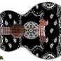 Guitar Skin Axe Wrap Re-skin Lefty Jumbo Acoustic Guitar Skin Black Bandana 115