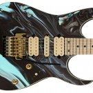 Guitar Skin Axe Wrap Re-skin Vinyl Frosted Mint Green Black Swirl 718