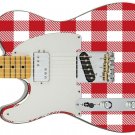 Guitar Skin Axe Wrap Re-skin Vinyl Red White Lunch Picnic Plaid 119