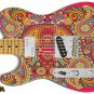 Guitar Skin Axe Wrap Re-skin Lefty Electric Guitar Skin Paisley Pink 085