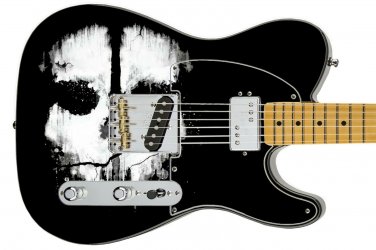 Guitar Skin Axe Wrap Re-skin Black & White Bone Head Skull 353