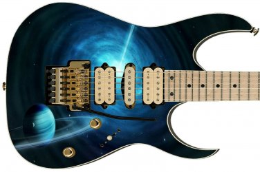 Guitar Skin Axe Wrap Re-skin Blue Super Nova Planet Extreme