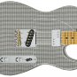 Guitar Skin Axe Wrap Re-skin Blues Amp Front Silver Tweed Speaker Grill 656