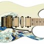 Guitar Skin Axe Wrap Re-skin Japanese Art White Caps and Blue Ocean Waves 371