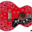 Guitar Skin Axe Wrap Re-skin Righty Jumbo Acoustic Guitar Skin Bandana Red 090