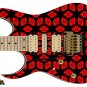 Guitar Skin Lefty Electric Guitar Skin Red Space Galaxy Invaders 107