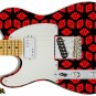 Guitar Skin Lefty Electric Guitar Skin Red Space Galaxy Invaders 107