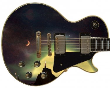 Guitar Skin Axe Wrap Re-Skin Cliffs Dover Light House Star Moon Scape  GS 037