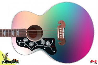 Guitar Skin Axe Wrap Lefty Jumbo Acoustic Guitar Skin Color Soft Pastel 015