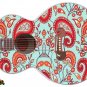 Guitar Skin Axe Wrap  Lefty Jumbo Acoustic Guitar Skin Paisley Red Pinks 083