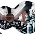 Guitar Skin  L Jumbo Acoustic G.I. Jane Soldier War Gun Boss Babe Girl 348