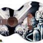 Guitar Skin L Jumbo Acoustic G.I. Jane Soldier War Gun Boss Babe Girl 348