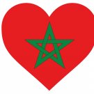 Morocco Heart Love Flag Vinyl Laptop, PC Phone or Bumper Sticker Decal