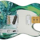 Guitar Skin Axe Wrap Re-skin Vinyl USA Pistachio Green Marshmallow Swirl 719