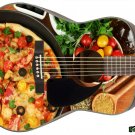Guitar Skin Axe Wrap Re-skin Vinyl Decal Righty Acoustic  Fresh Pizza Face 020